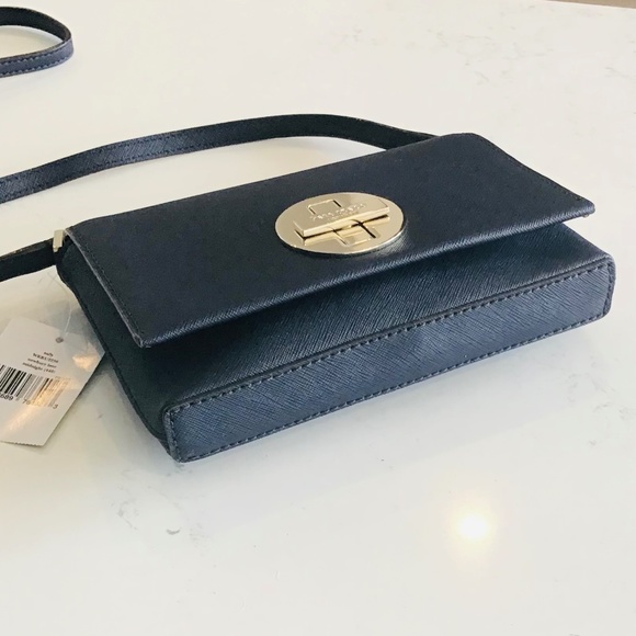 KATE SPADE midnight blue crossbody bag, Newbury Lane in Saffiano leather BNWT - Picture 6 of 14